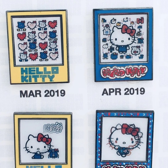 Sanrio Hello Kitty Friend of the Year Pin Set 2019 With Plexiglass Display Board - Picture 7 of 16